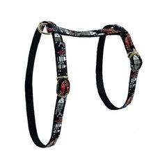 Zolux Cat Harness Nylon Fish Print Black 10mm